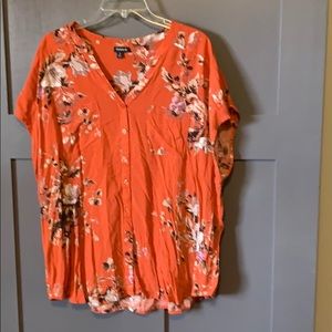 Torrid floral sleeveless button down